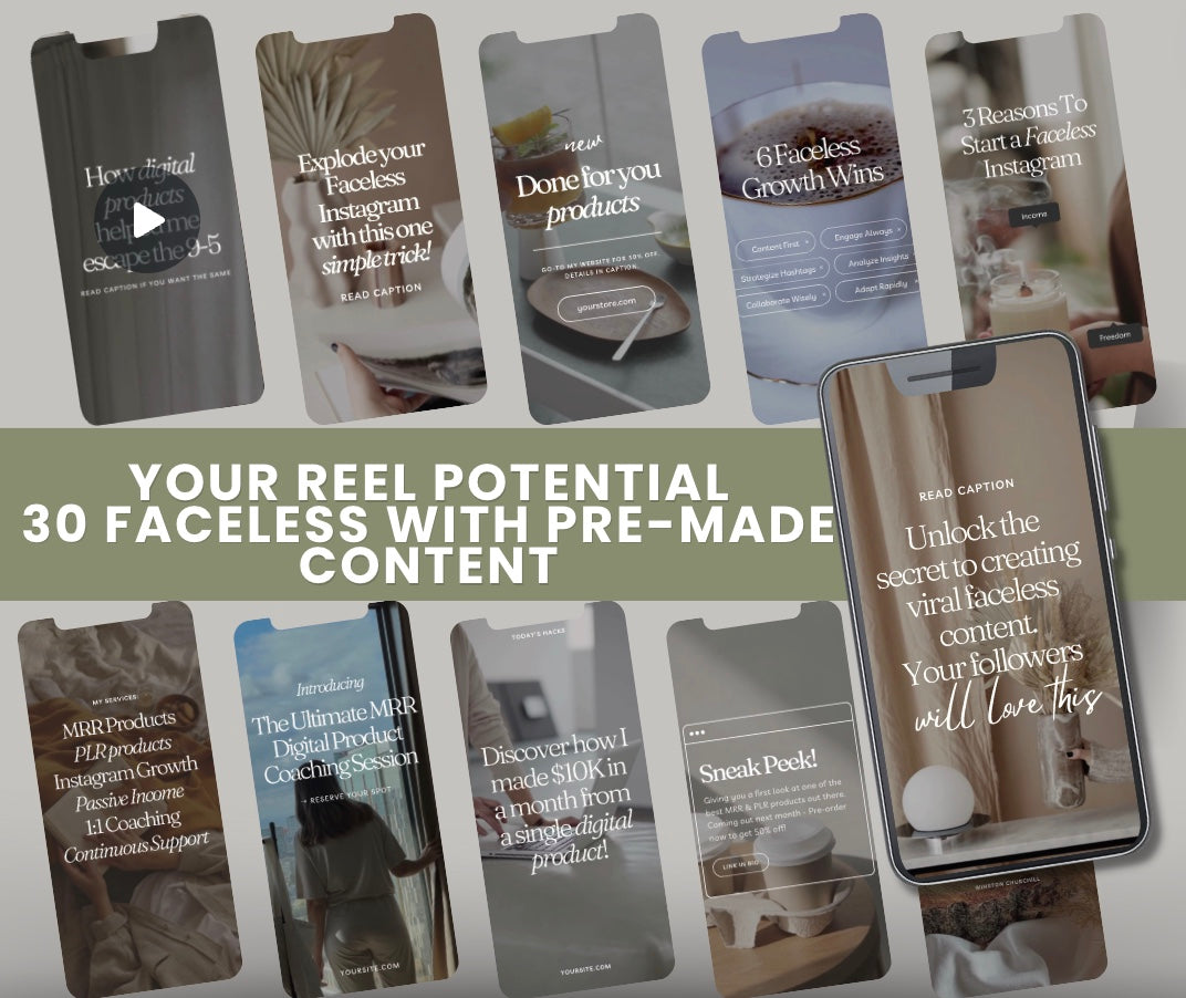 30 Faceless Reel WITH PRE-MADE CONTENT- MRR
